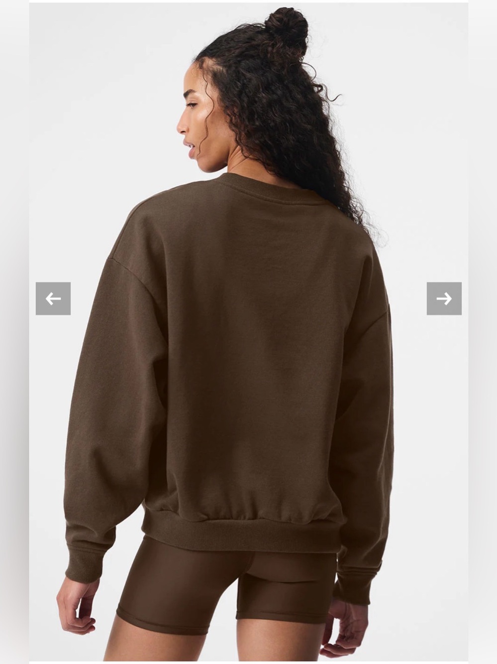 Alo Yoga Accolade Crewneck Sweatshirt in espresso- size XS - Picture 7 of 10